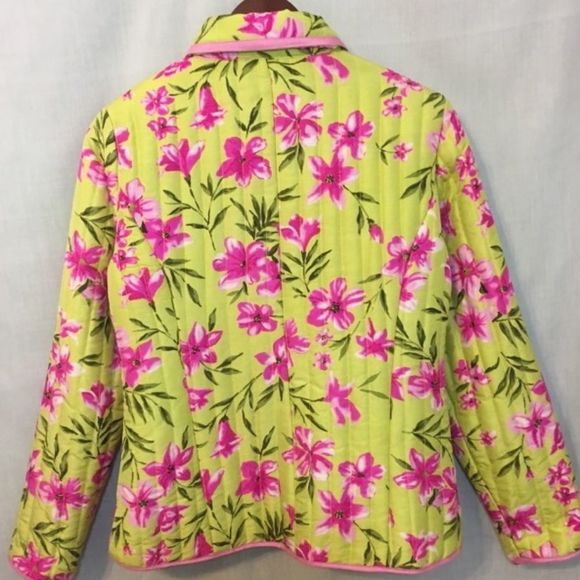 Silkland Quilted Silk Floral Jacket - Picture 2 of 7